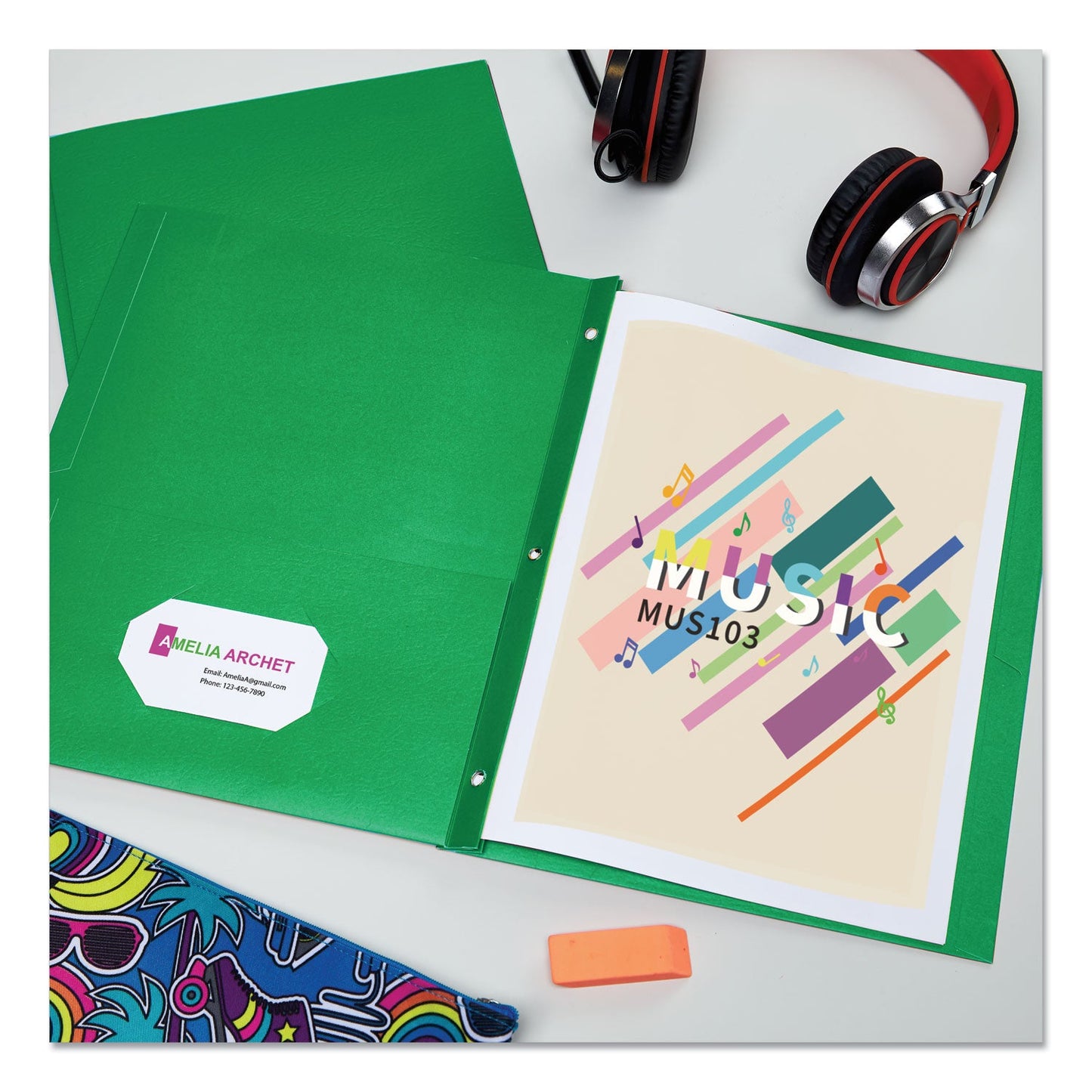 Avery Two-Pocket Folder, Prong Fastener, 0.5" Capacity, 11 x 8.5, Green, 25/Box