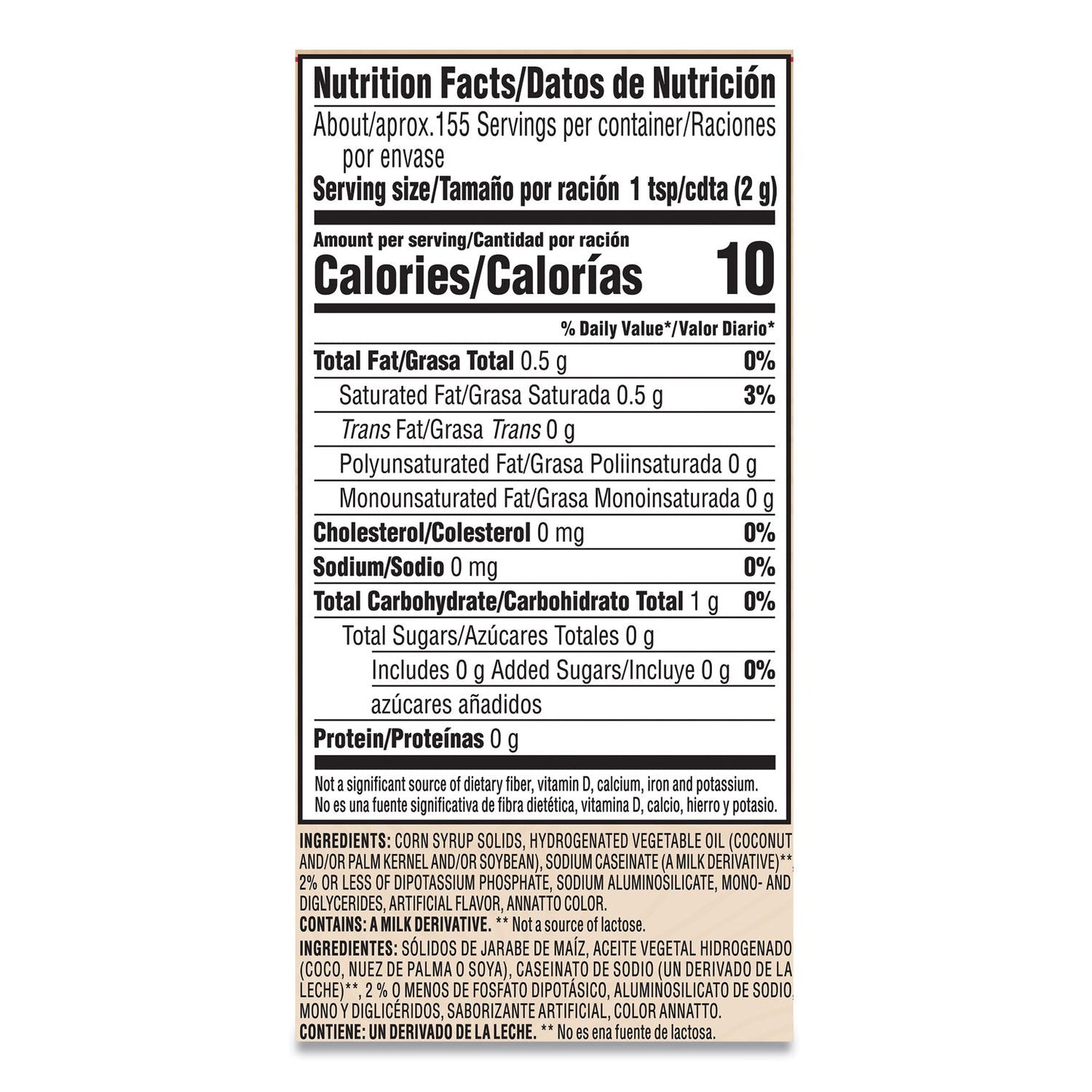 Coffee mate Non-Dairy Powdered Creamer, Original, 11 oz Canister, 12/Carton