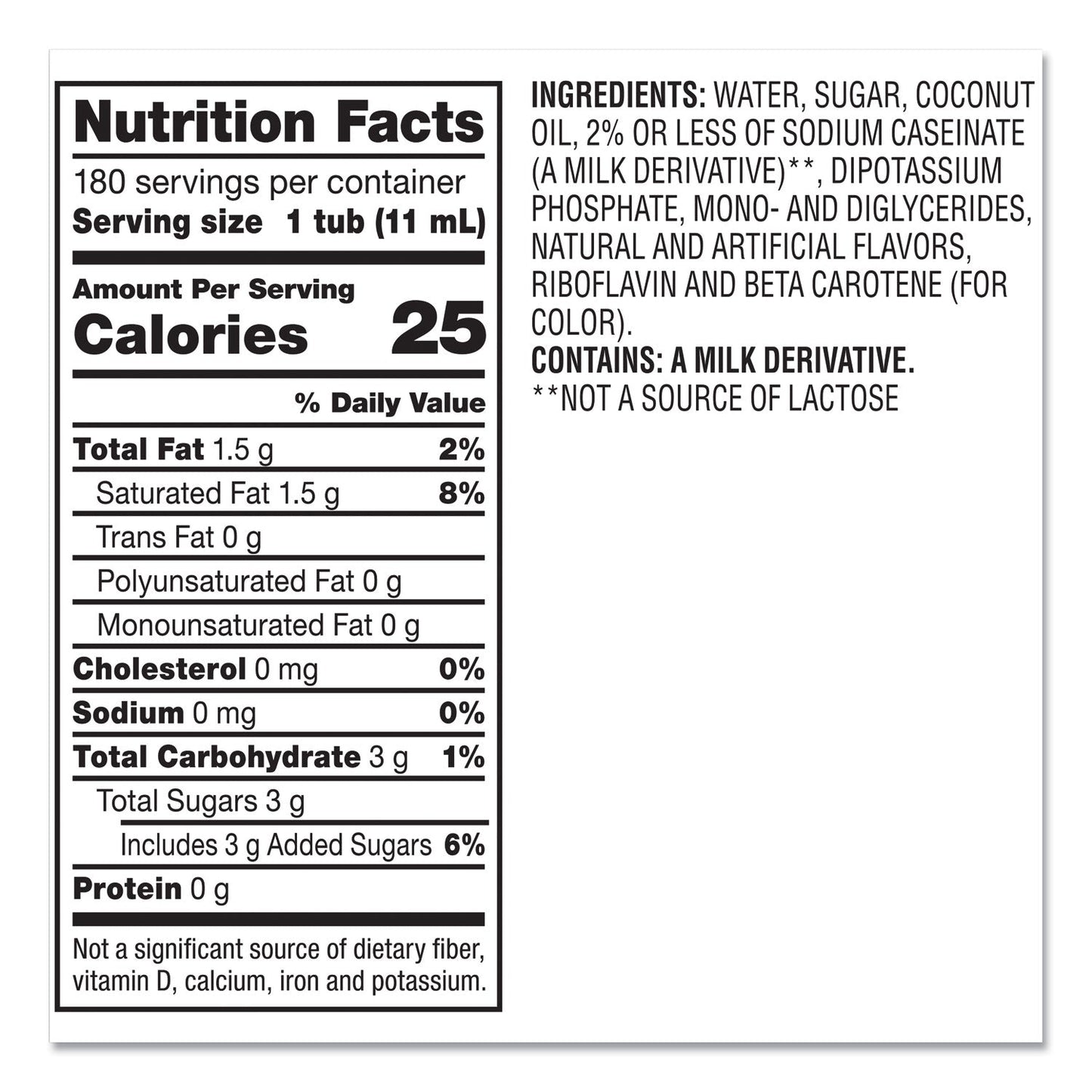 Coffee mate Liquid Coffee Creamer, Hazelnut, 0.38 oz Mini Cups, 180/Carton