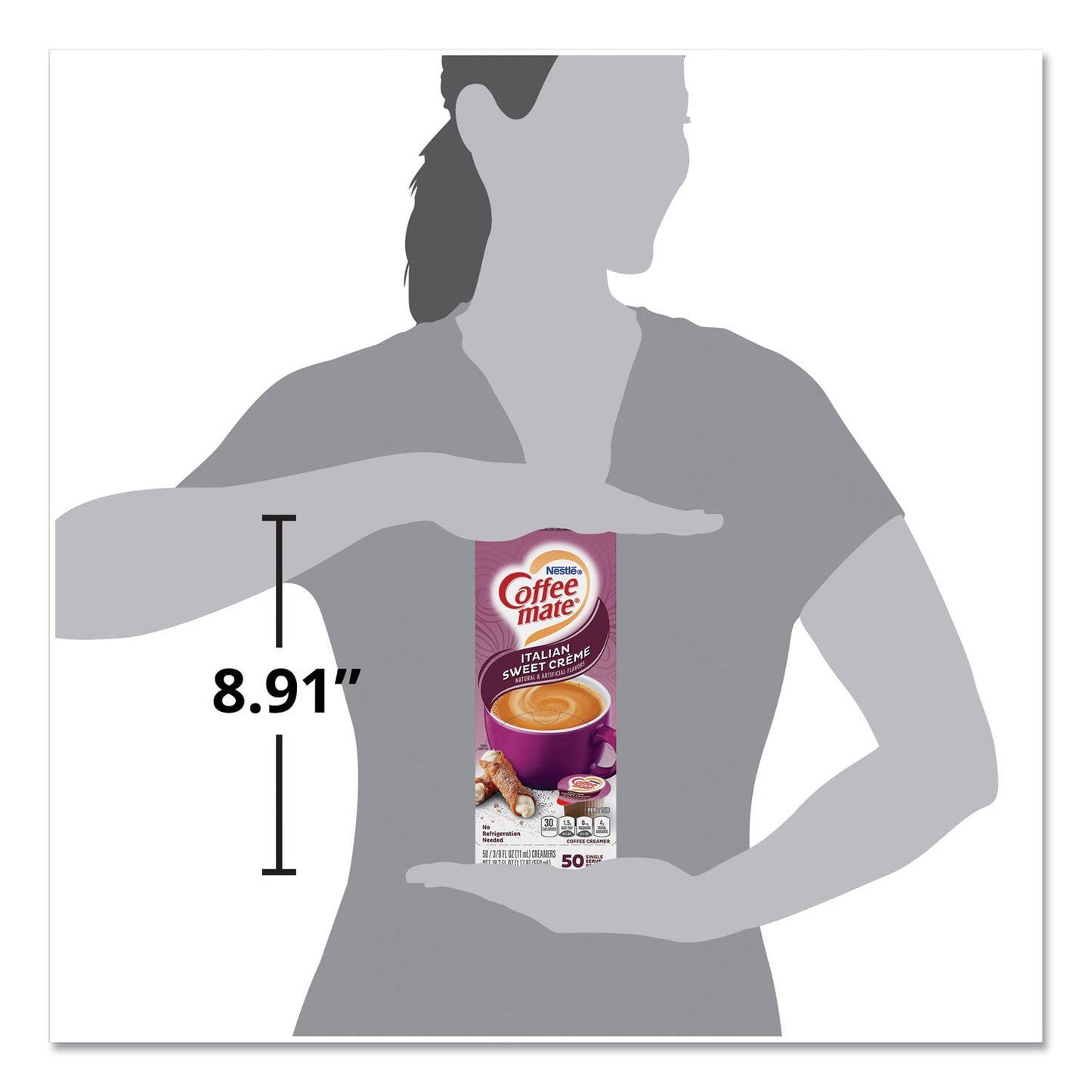 Coffee mate Liquid Coffee Creamer, Italian Sweet Creme, 0.38 oz Mini Cups, 50/Box, 4 Boxes/Carton, 200 Total/Carton