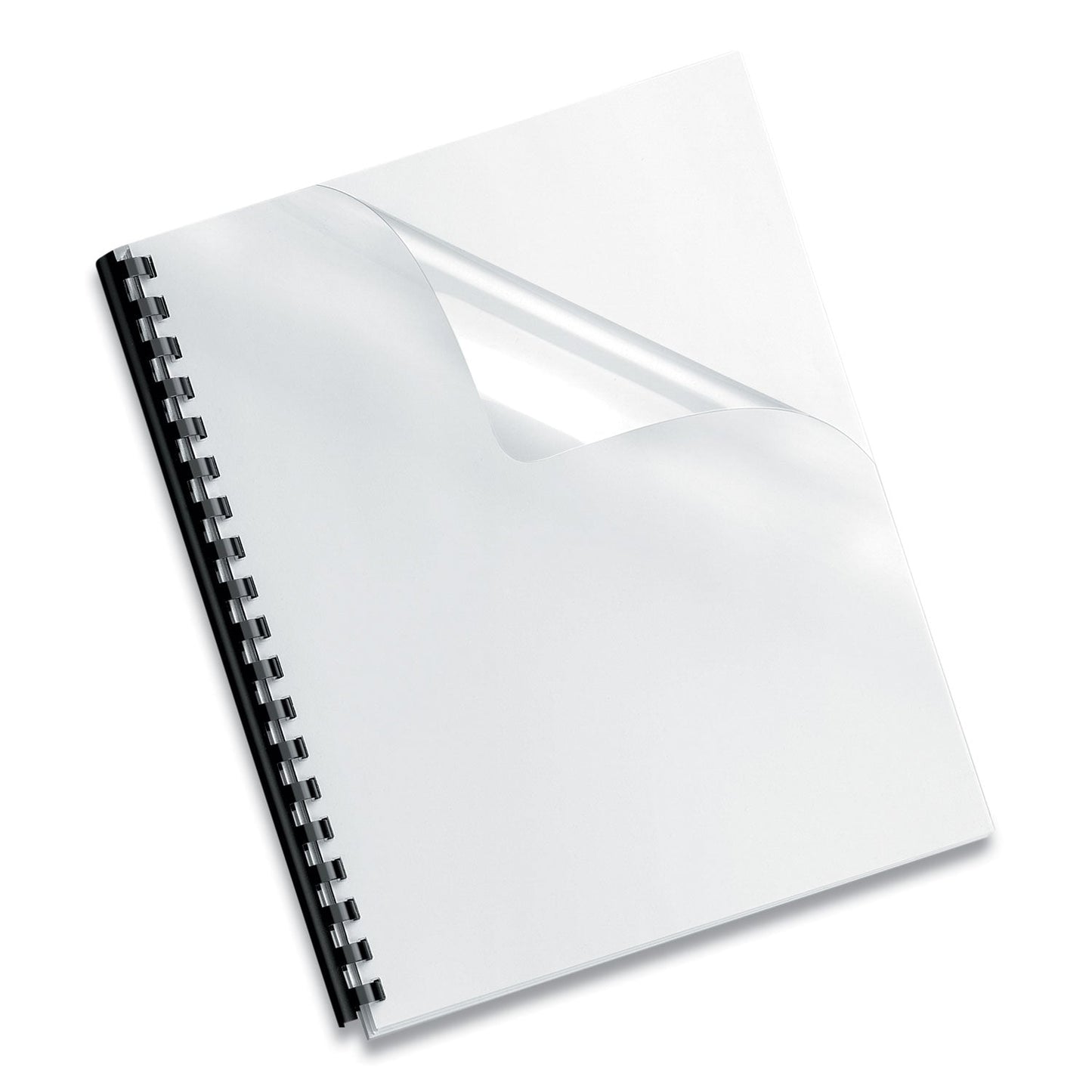 Fellowes Crystals Transparent Presentation Covers for Binding Systems, Clear, with Round Corners, 11.25 x 8.75, Unpunched, 25/Pack