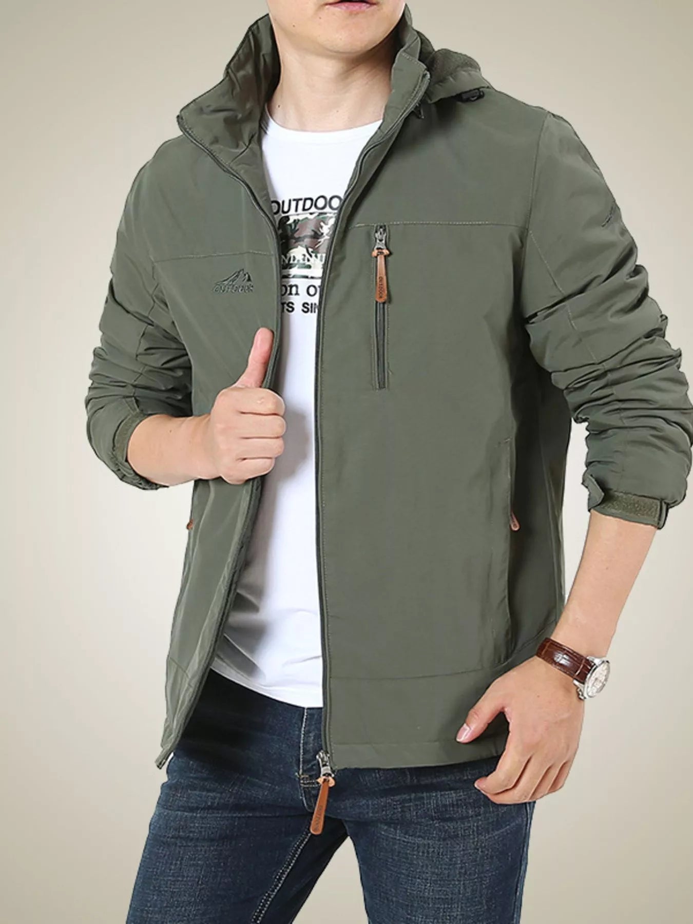 Men's Plus Size Lightweight Outdoor Windproof Jacket