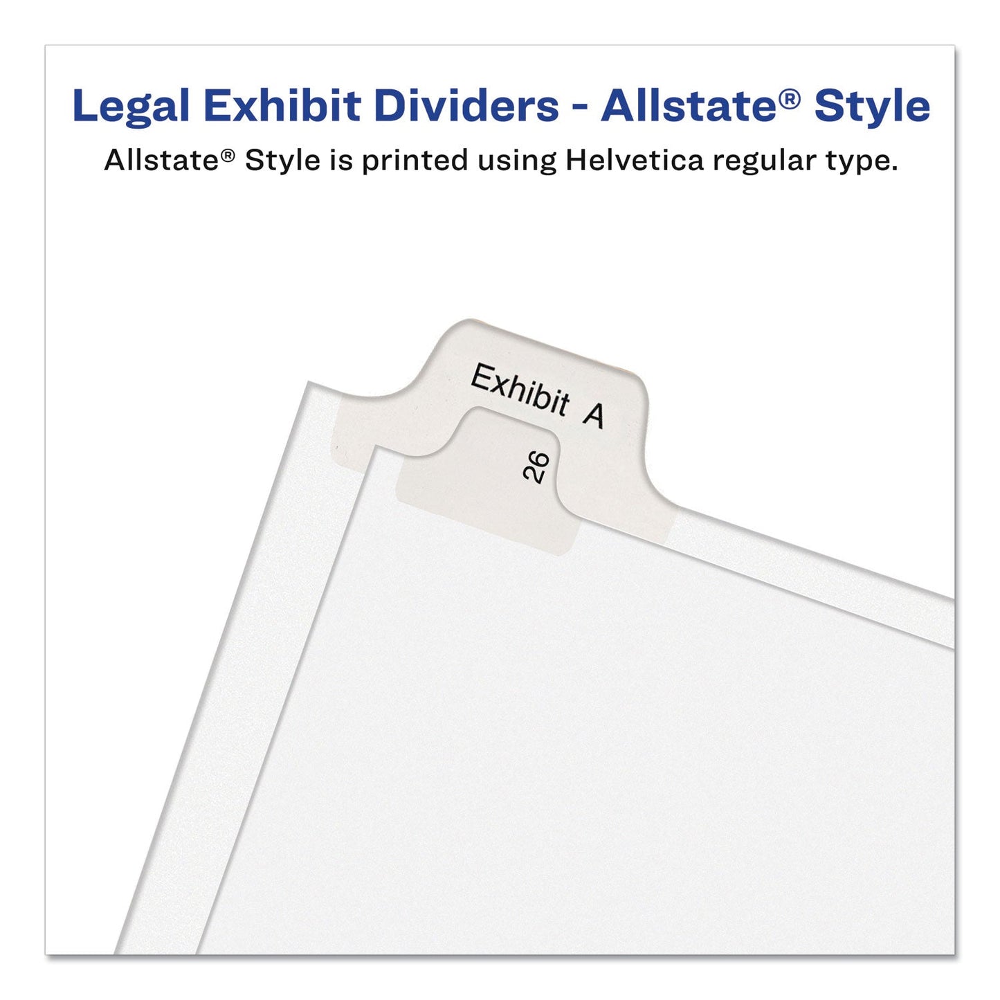 Avery Preprinted Legal Exhibit Side Tab Index Dividers, Allstate Style, 26-Tab, A to Z, 11 x 8.5, White, 1 Set, (1700)