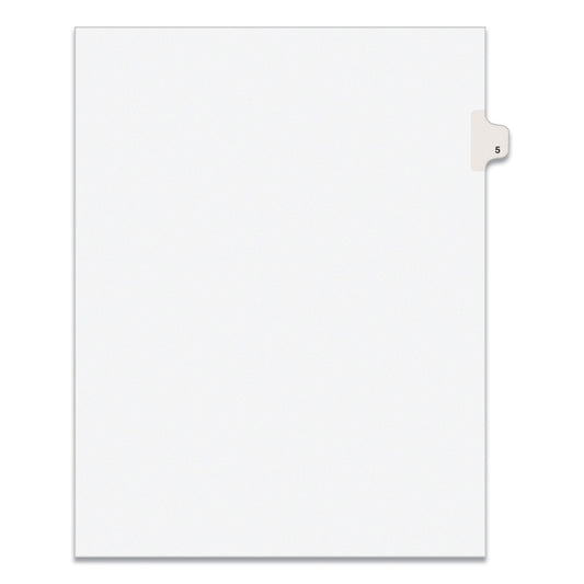 Avery Preprinted Legal Exhibit Side Tab Index Dividers, Avery Style, 10-Tab, 5, 11 x 8.5, White, 25/Pack