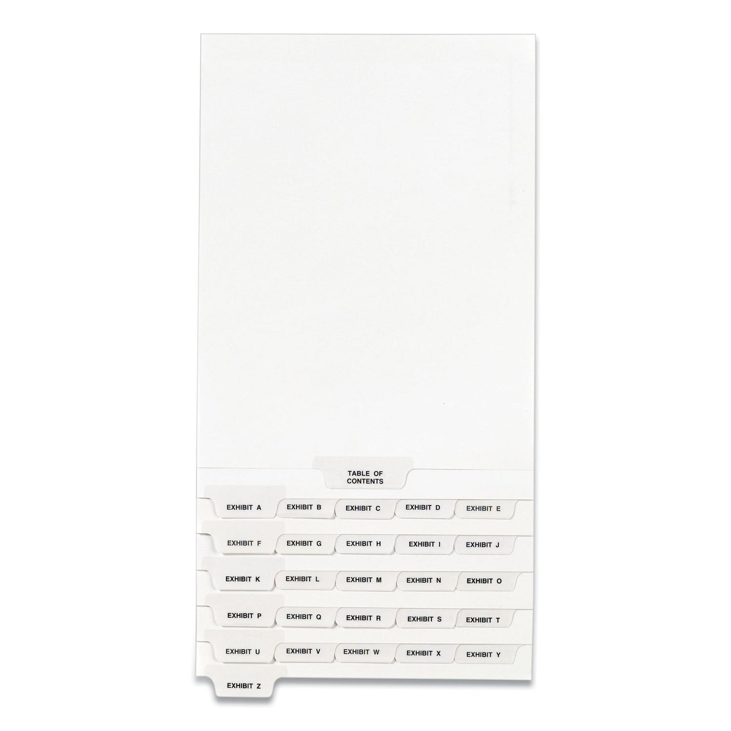 Avery Preprinted Legal Exhibit Bottom Tab Index Dividers, Avery Style, 27-Tab, Exhibit A to Exhibit Z, 11 x 8.5, White, 1 Set