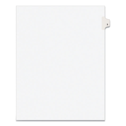 Avery Preprinted Legal Exhibit Side Tab Index Dividers, Avery Style, 10-Tab, 3, 11 x 8.5, White, 25/Pack