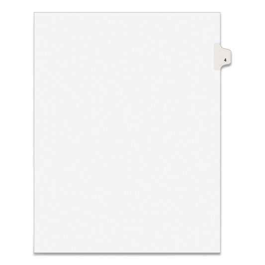 Avery Preprinted Legal Exhibit Side Tab Index Dividers, Avery Style, 10-Tab, 4, 11 x 8.5, White, 25/Pack