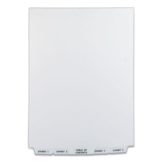 Avery Preprinted Legal Exhibit Bottom Tab Index Dividers, Avery Style, 26-Tab, Exhibit 1 to Exhibit 25, 11 x 8.5, White, 1 Set