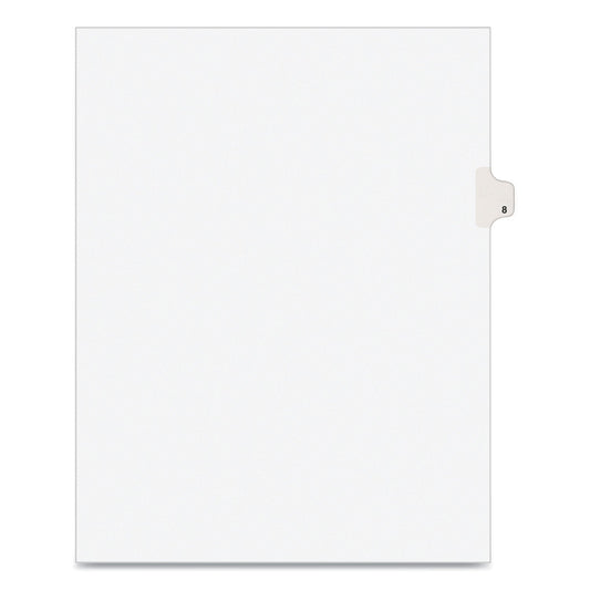 Avery Preprinted Legal Exhibit Side Tab Index Dividers, Avery Style, 10-Tab, 8, 11 x 8.5, White, 25/Pack