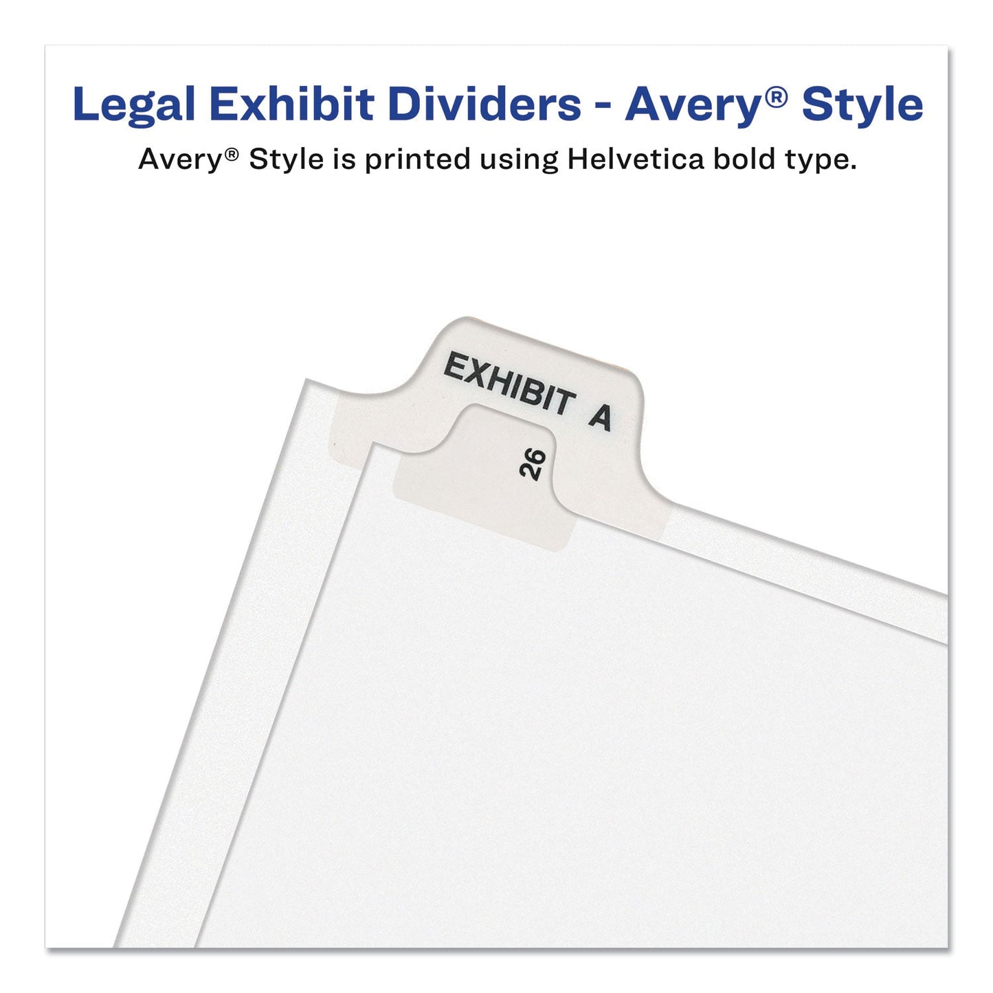 Avery Preprinted Legal Exhibit Side Tab Index Dividers, Avery Style, 25-Tab, 51 to 75, 11 x 8.5, White, 1 Set, (1332)