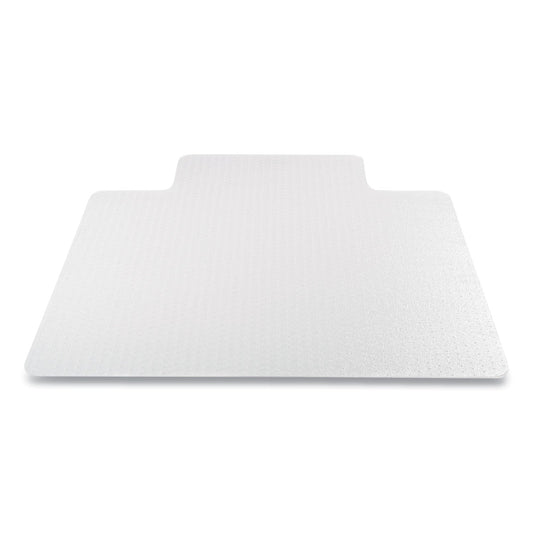 deflecto Antimicrobial Chair Mat, Medium Pile Carpet, 48 x 36, Lipped, Clear