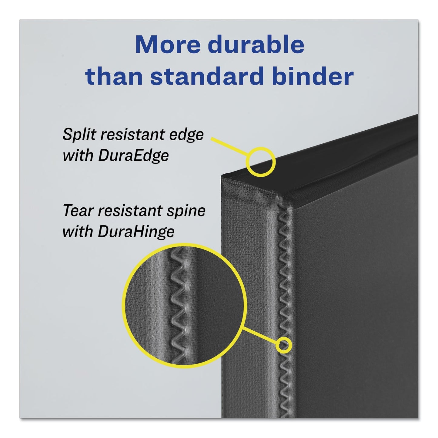 Avery Durable View Binder with DuraHinge and Slant Rings, 3 Rings, 1.5" Capacity, 11 x 8.5, Blue