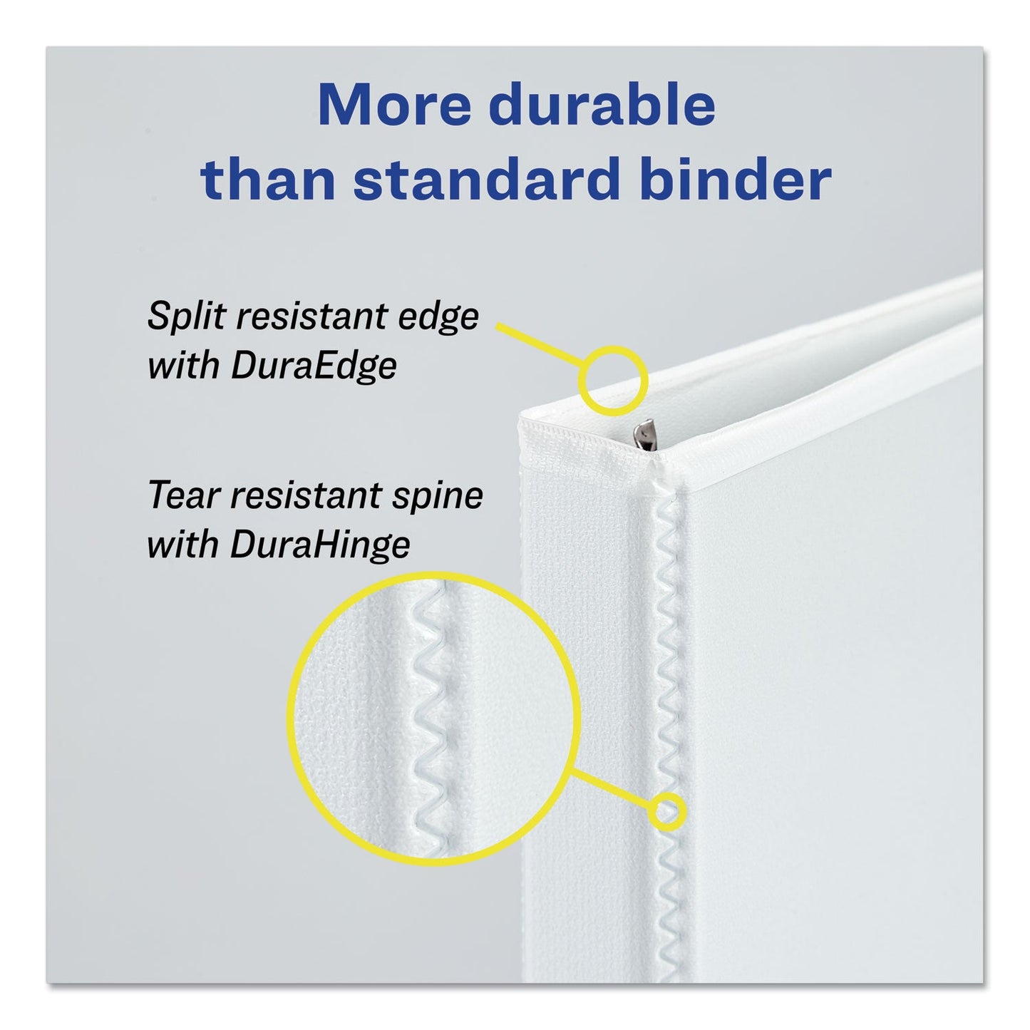 Avery Durable View Binder with DuraHinge and Slant Rings, 3 Rings, 2" Capacity, 11 x 8.5, White