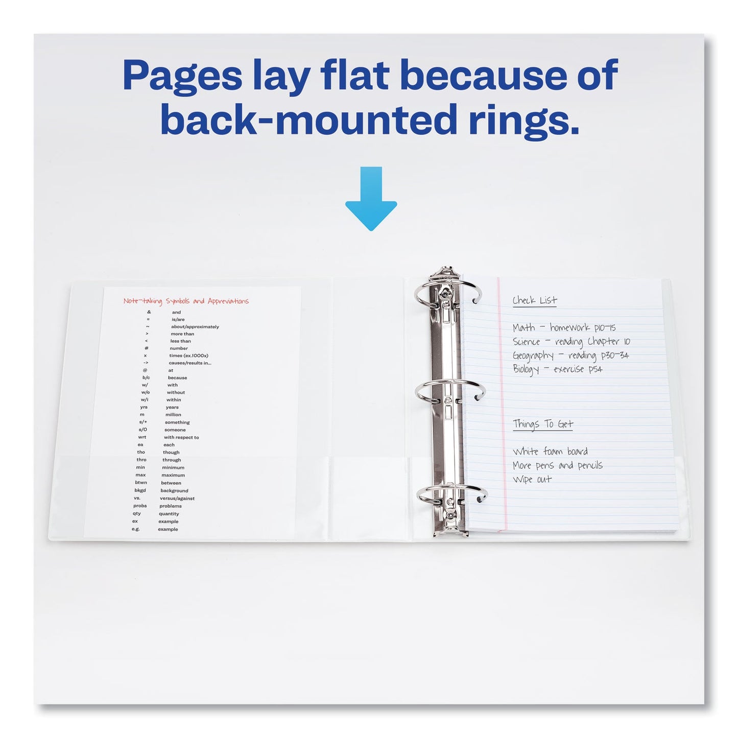 Avery Showcase Economy View Binder with Round Rings, 3 Rings, 3" Capacity, 11 x 8.5, White