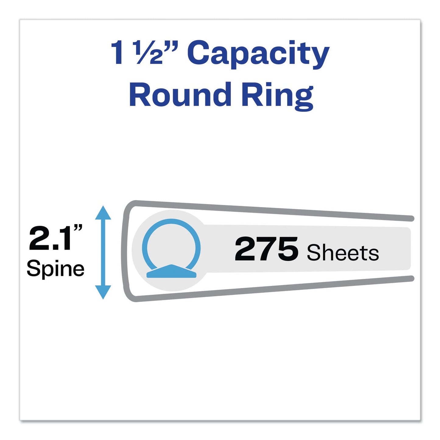 Avery Economy Non-View Binder with Round Rings, 3 Rings, 1.5" Capacity, 11 x 8.5, Black, (4401)