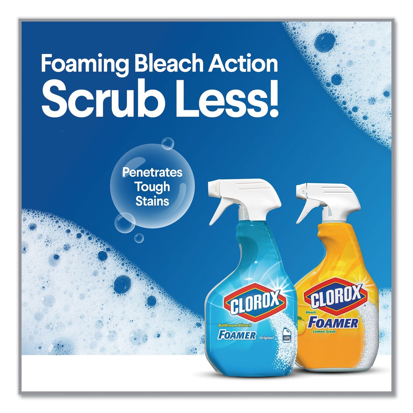 Clorox Bleach Foamer Bathroom Spray, Original, 30 oz Spray Bottle, 9/Carton