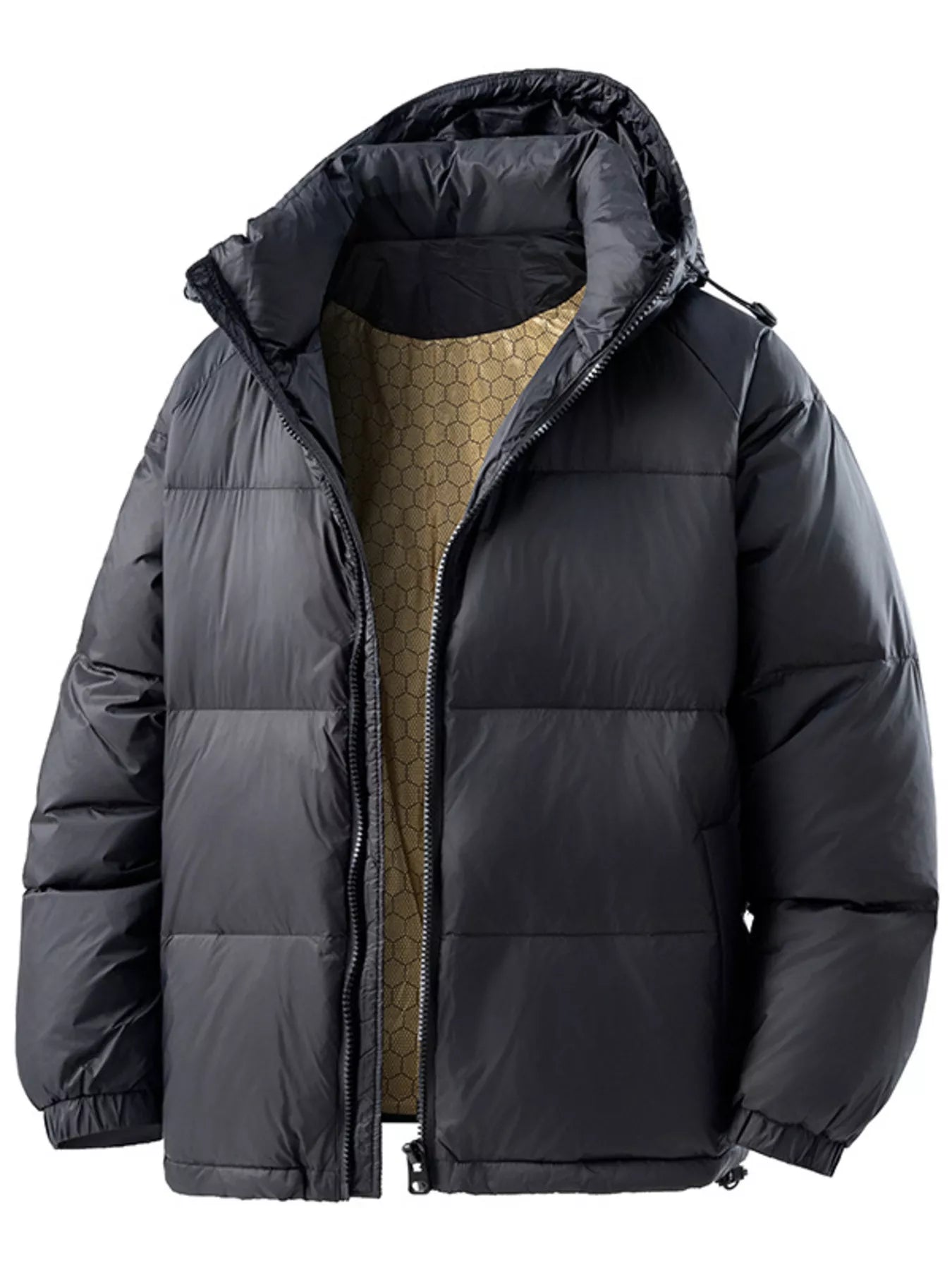 Men's Full Size Padded Hooded Puffer Jacket Plus Size