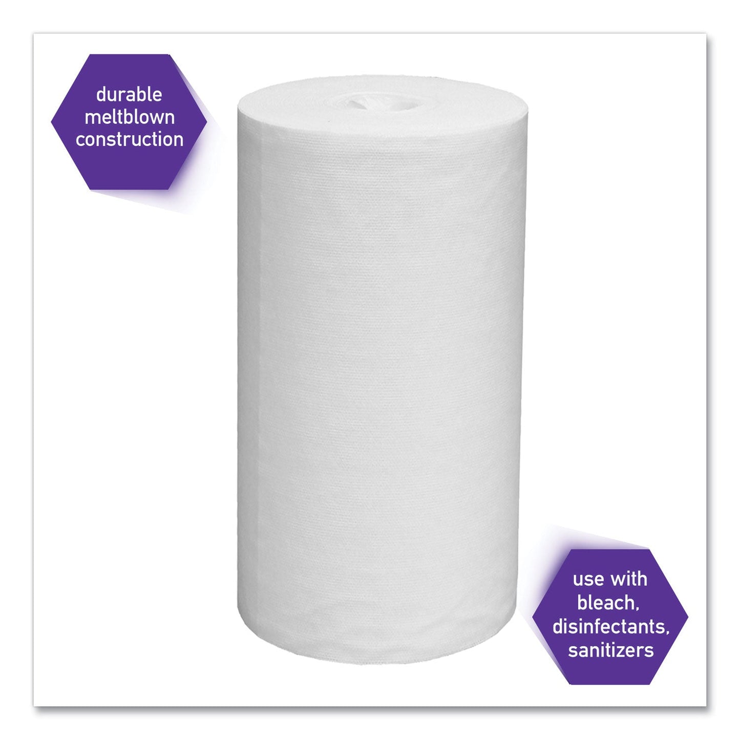 Kimtech WetTask System Prep Wipers for Bleach/Disinfectants/Sanitizers Hygienic Enclosed System Refills, w/Canister, 55/Rl,12 Roll/Ct