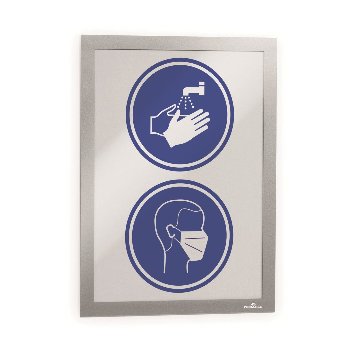 Durable DURAFRAME SUN Sign Holder, 8.5 x 11, Silver Frame, 2/Pack