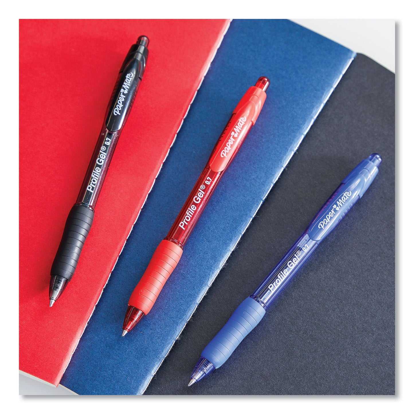 Paper Mate Profile Gel Pen, Retractable, Medium 0.7 mm, Blue Ink, Translucent Blue Barrel, 36/Pack