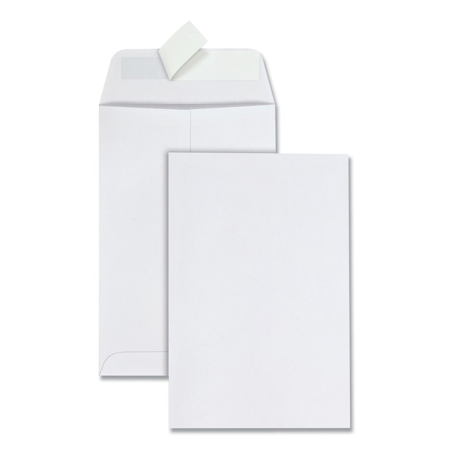 Quality Park Redi-Strip Catalog Envelope, #1, Cheese Blade Flap, Redi-Strip Adhesive Closure, 6 x 9, White, 100/Box