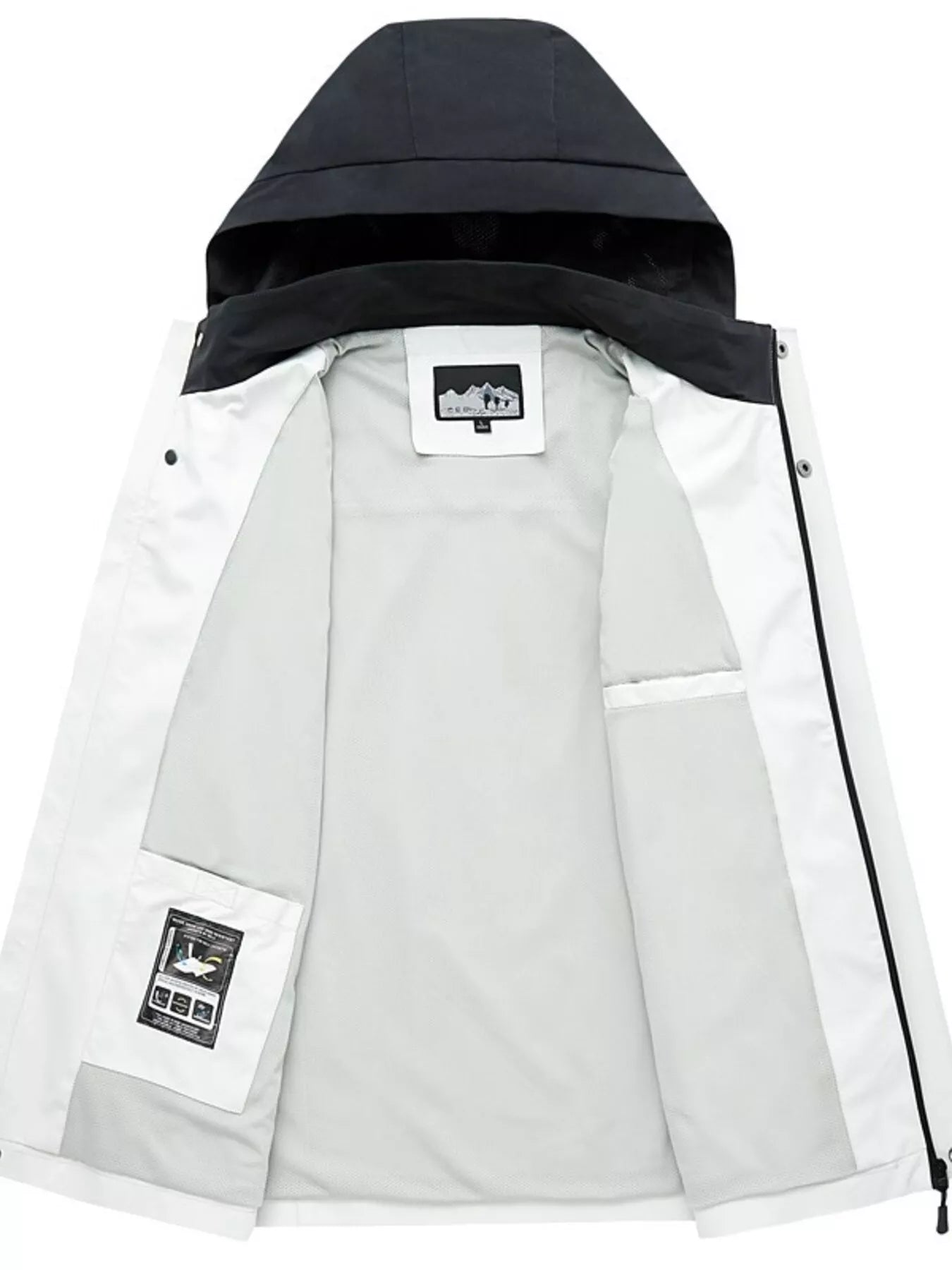Men's Plus Size Two-Tone Waterproof Hooded Outdoor Jacket
