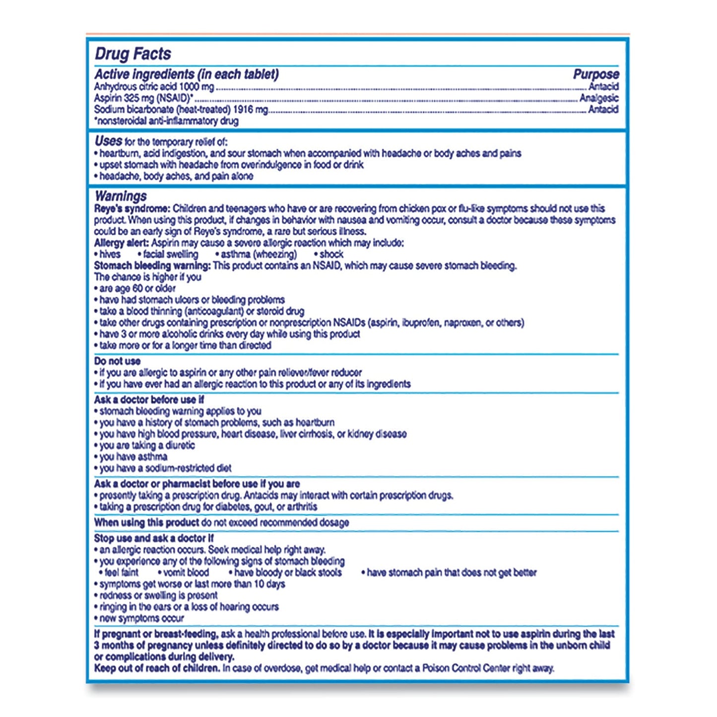 Alka-Seltzer Antacid and Pain Relief Medicine, Two-Pack, 50 Packs/Box