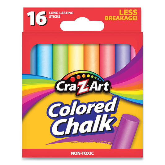 Cra-Z-Art Colored Chalk, Assorted Colors, 16/Pack