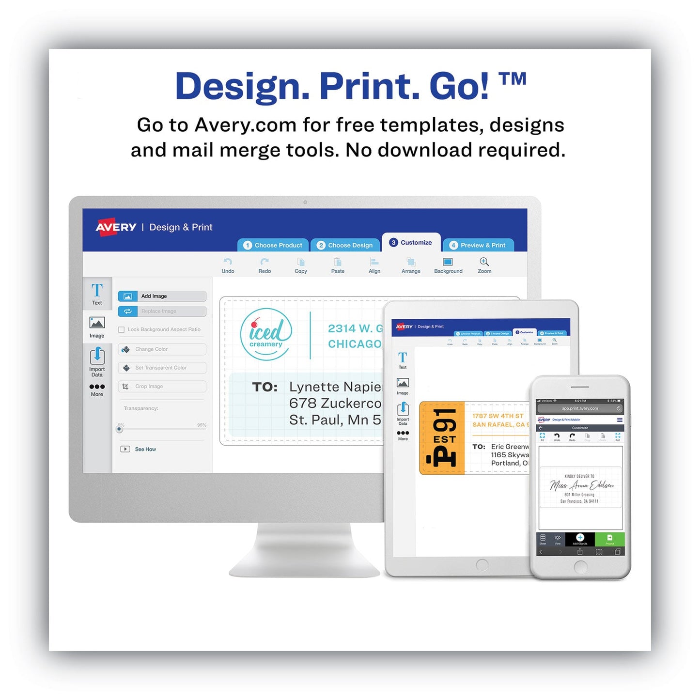 Avery Waterproof Shipping Labels with TrueBlock Technology, Laser Printers, 5.5 x 8.5, White, 2/Sheet, 50 Sheets/Pack