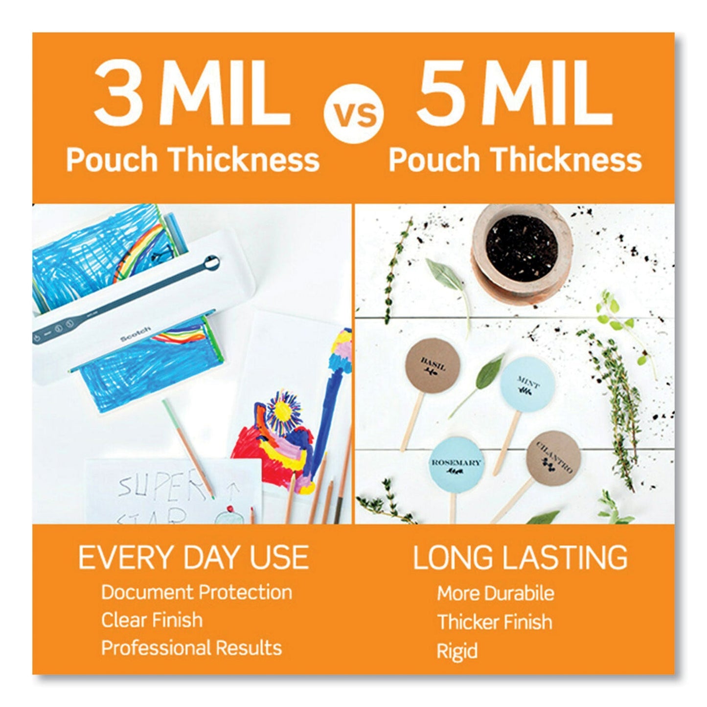 Scotch Laminating Pouches, 3 mil, 9" x 11.5", Gloss Clear, 20/Pack