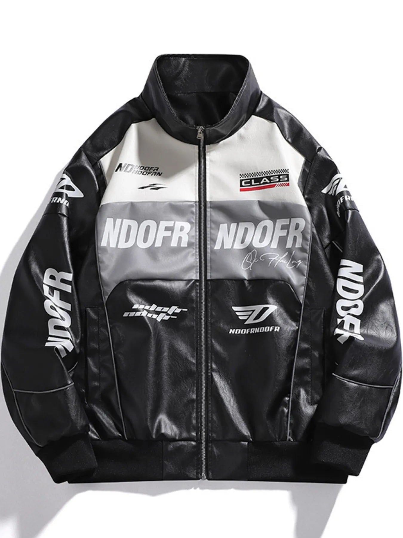 Men's Plus Size Zip Up Leather Jacket