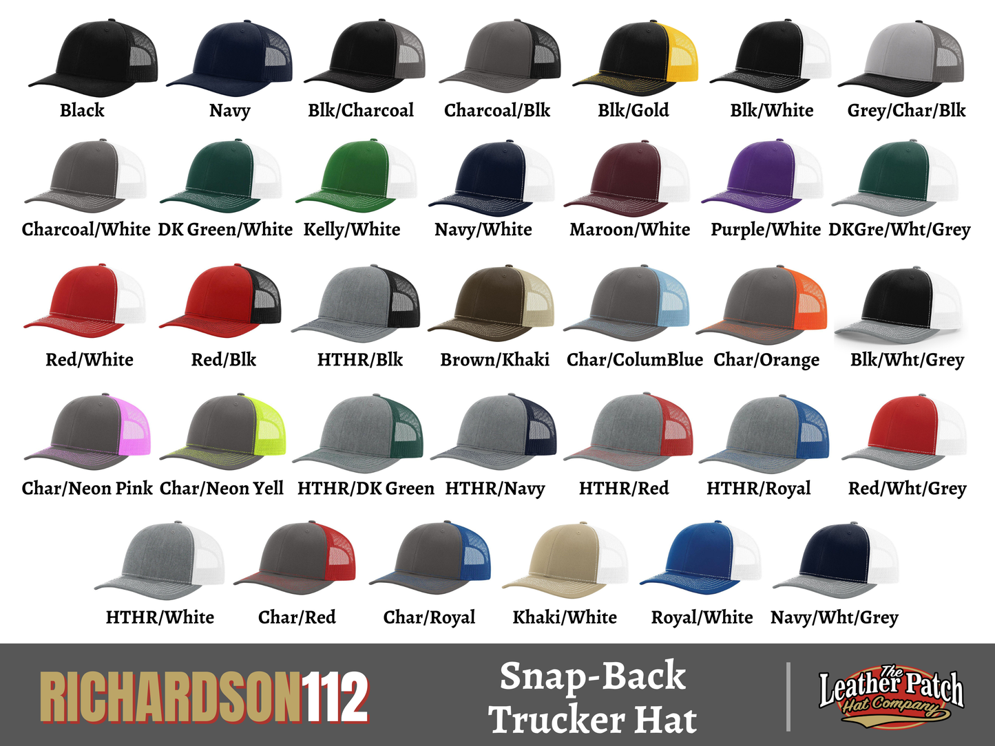 Richardson 112 Wedding Party Hats + Custom Patch
