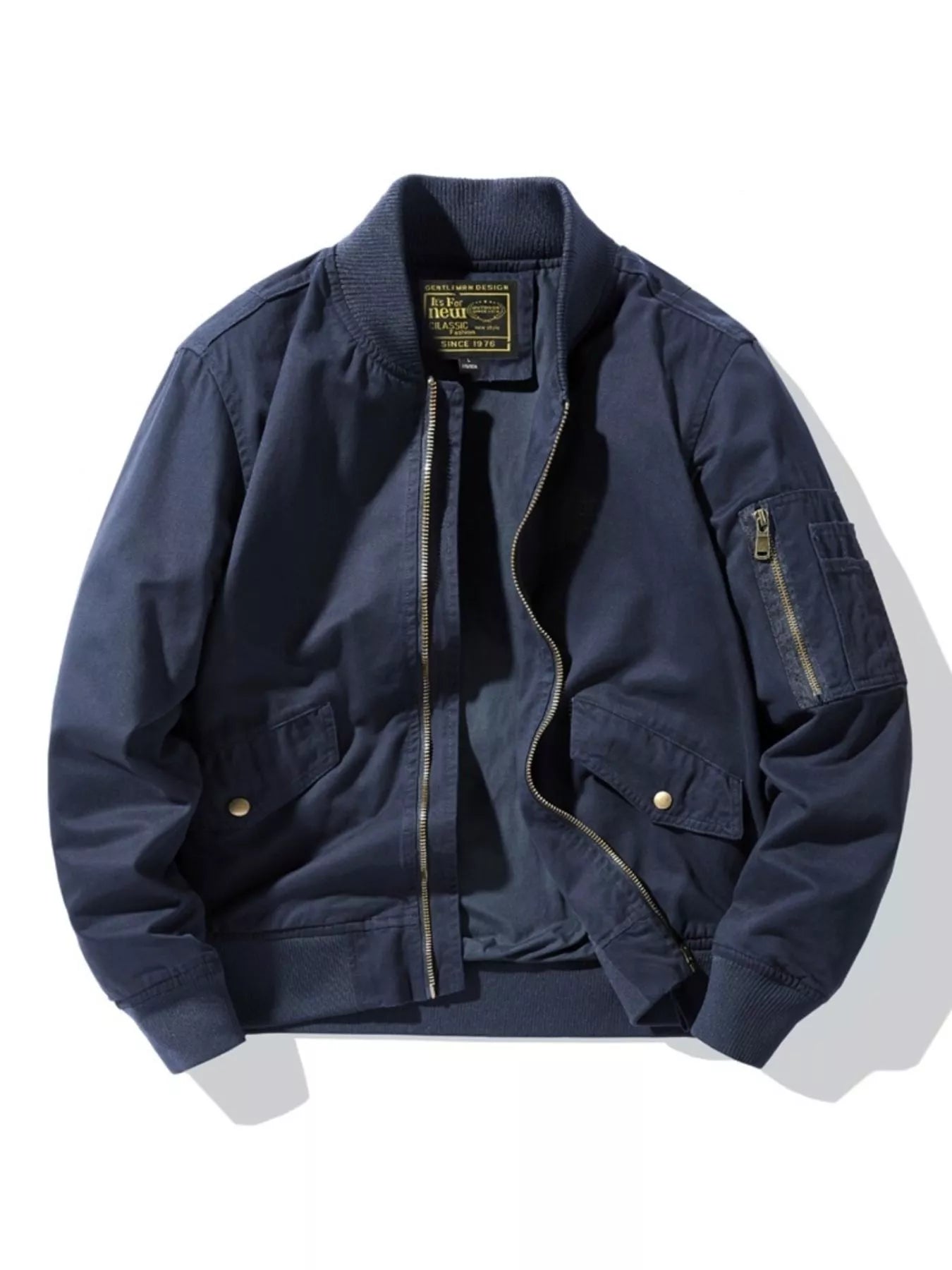 Men's Plus Size Zip Up Bomber Jacket