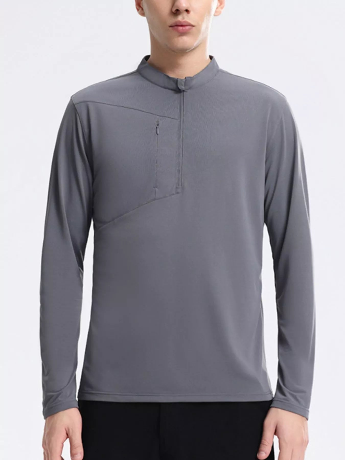 Men's Plus Size Slim Fit Quarter-Zip Sweatshirt