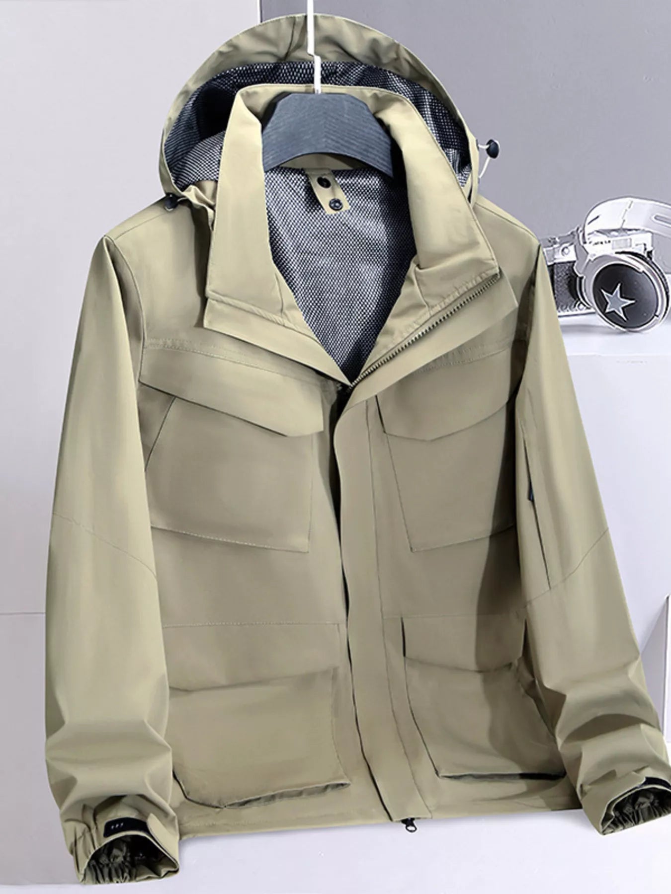 Men's Plus Size Lightweight Hooded Outdoor Jacket