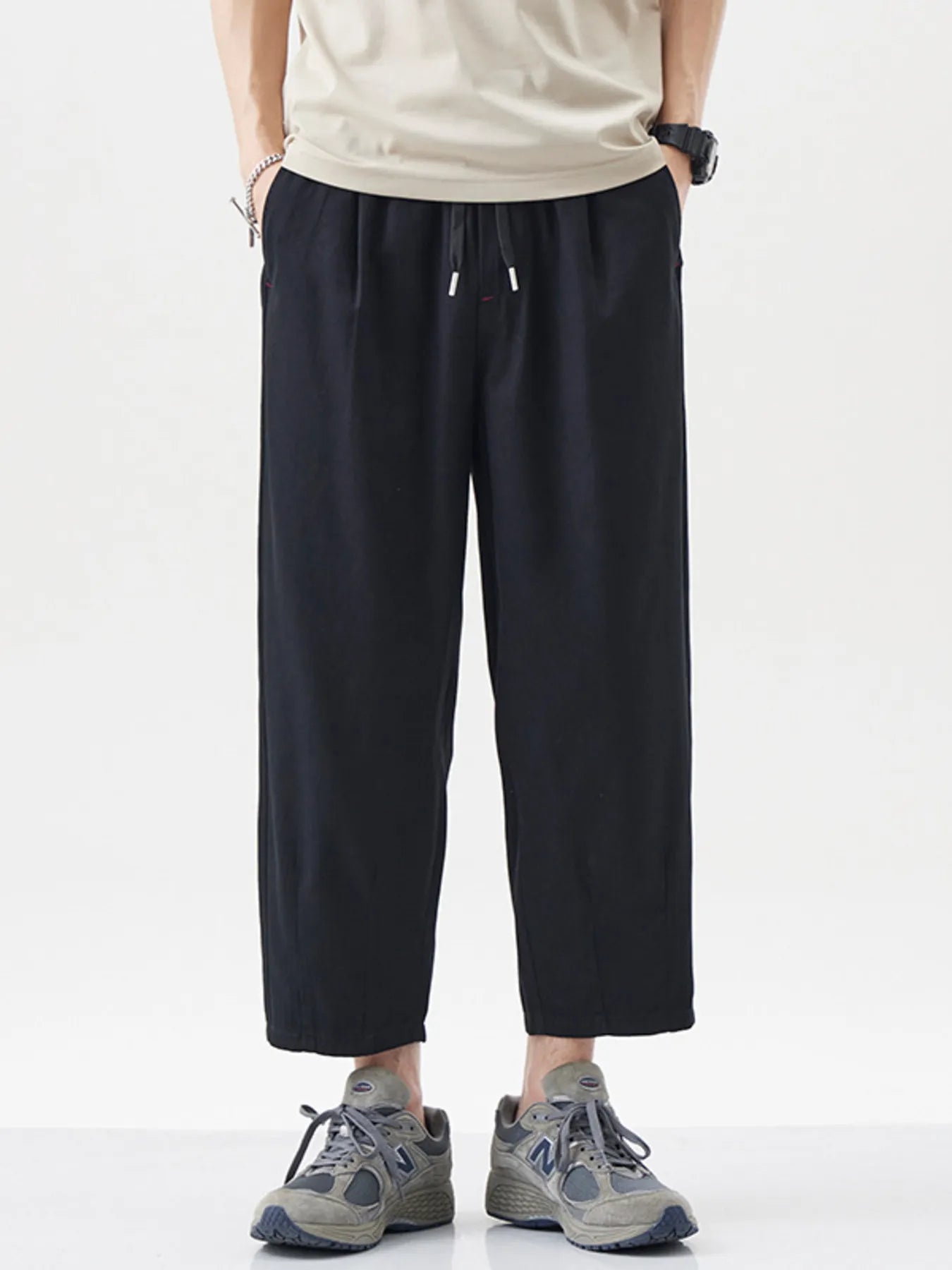 Men's Plus Size Casual Loose Cropped Pants