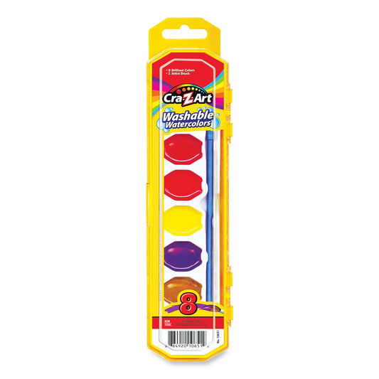 Cra-Z-Art Washable Watercolors, 8 Assorted Colors, Palette Tray