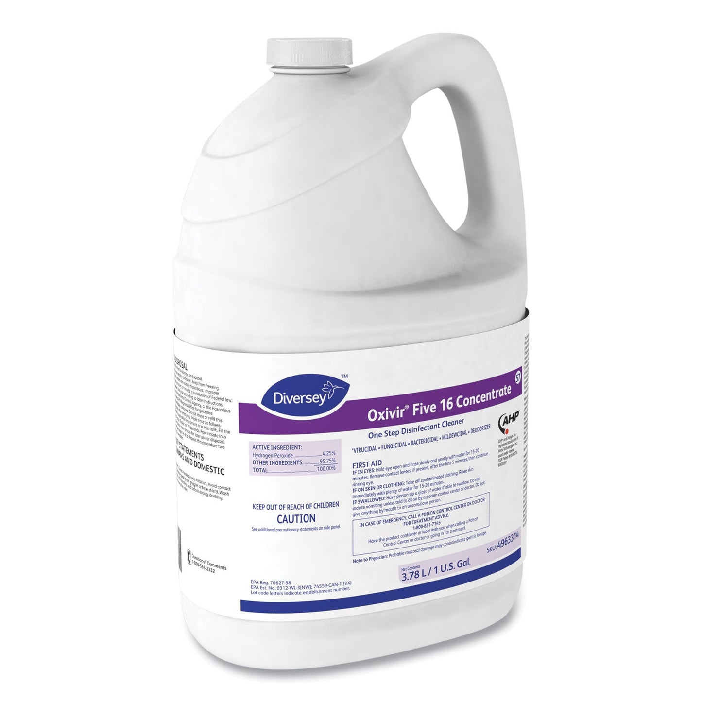 Oxivir Five 16 One-Step Disinfectant Cleaner, 1 gal Bottle, 4/Carton