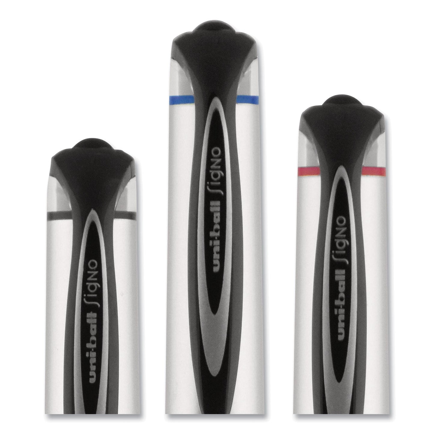 uniball 207 Impact Gel Pen, Stick, Bold 1 mm, Black Ink, Silver/Black Barrel