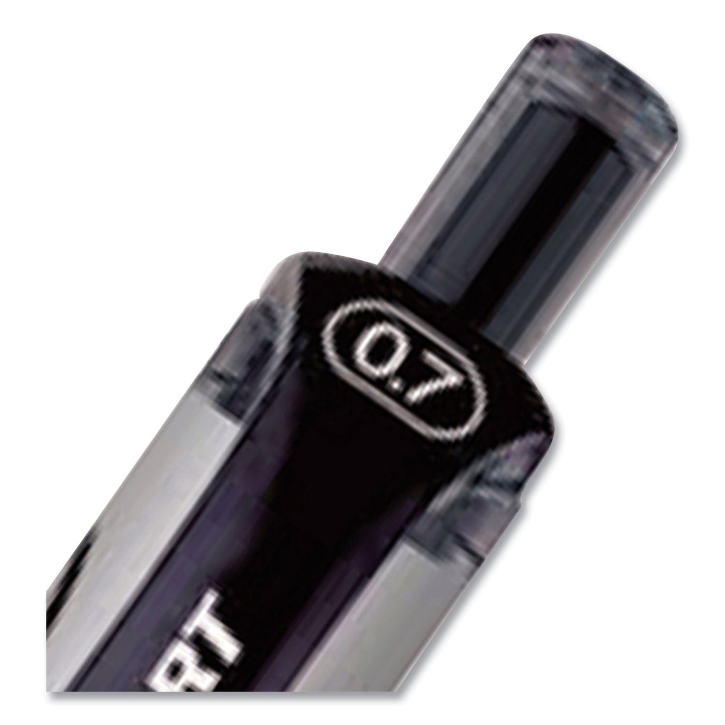 uniball Signo Gel Pen, Retractable, Medium 0.7 mm, Black Ink, Black/Metallic Accents Barrel, Dozen