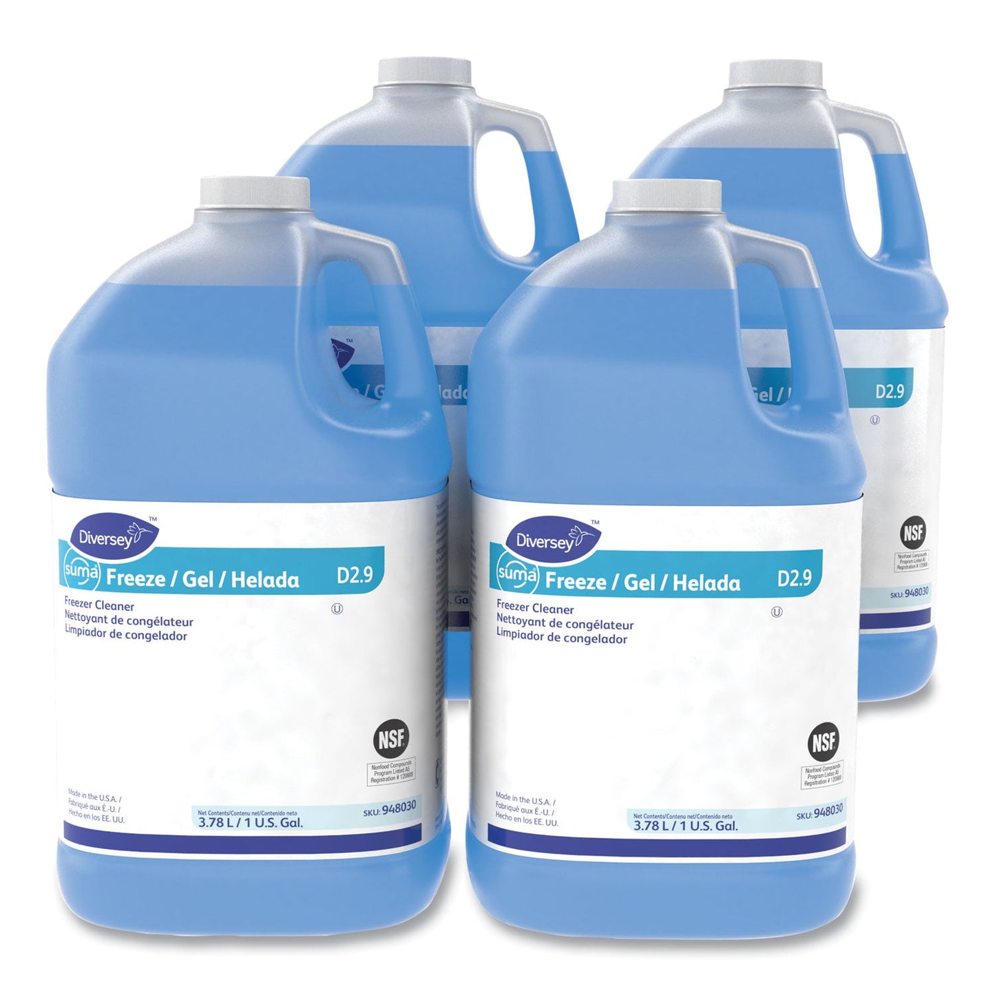 Diversey Suma Freeze D2.9 Floor Cleaner, Liquid, 1 gal, 4/Carton