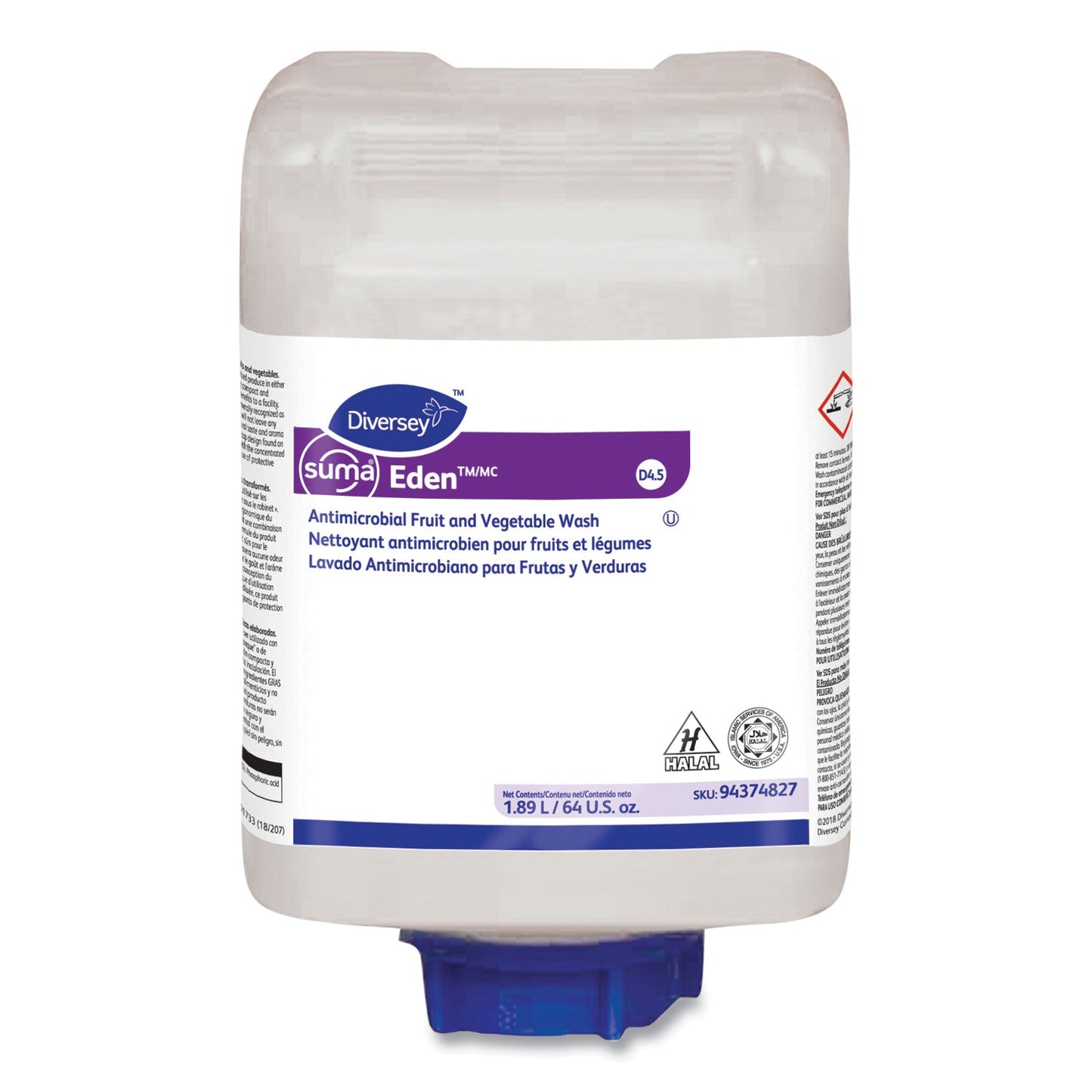 Diversey Suma EdenTM/MC D4.5, Liquid, 64 oz, 4 per carton