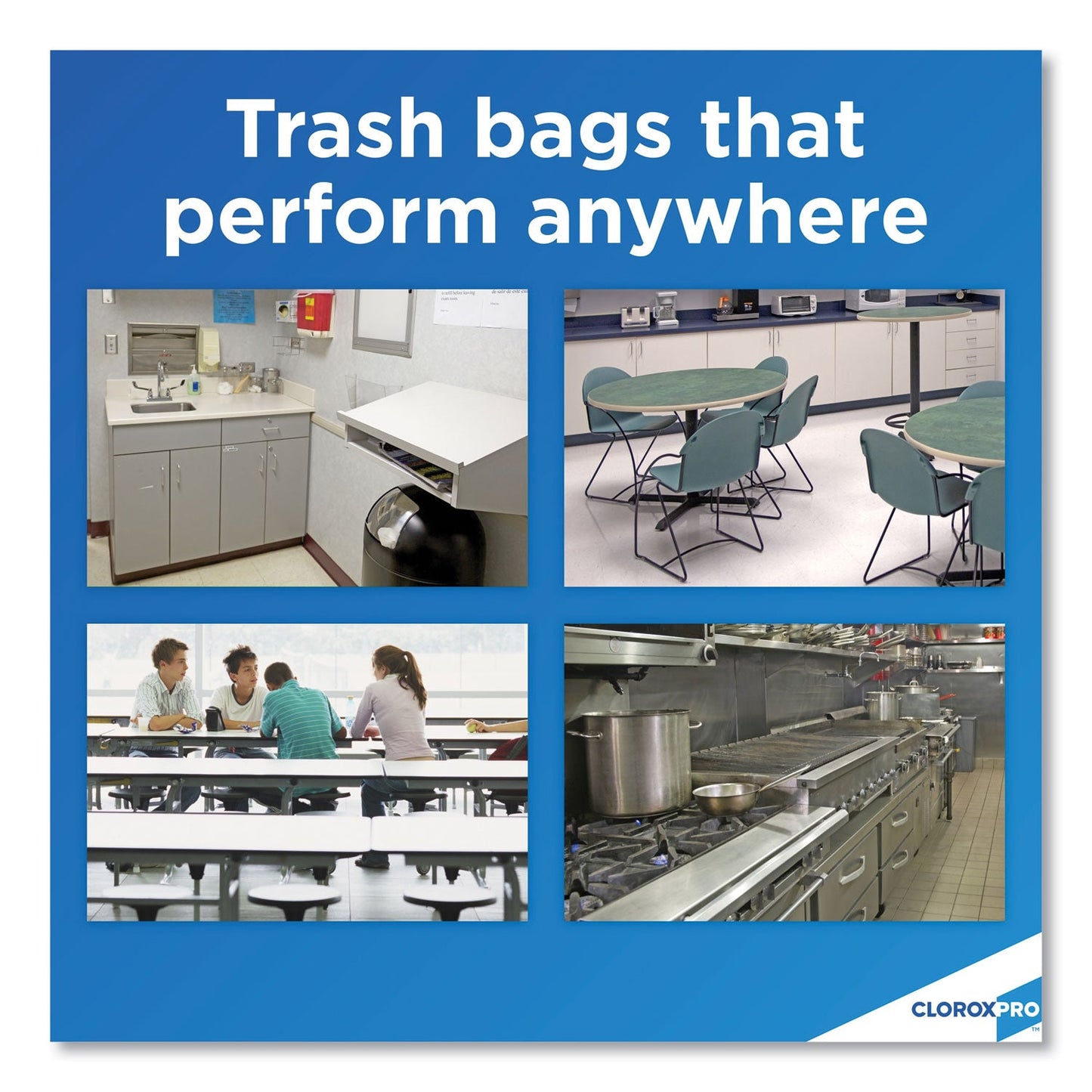 Glad ForceFlex Tall Kitchen Drawstring Trash Bags, 13 gal, 0.72 mil, 23.75" x 24.88", Gray, 100/Box