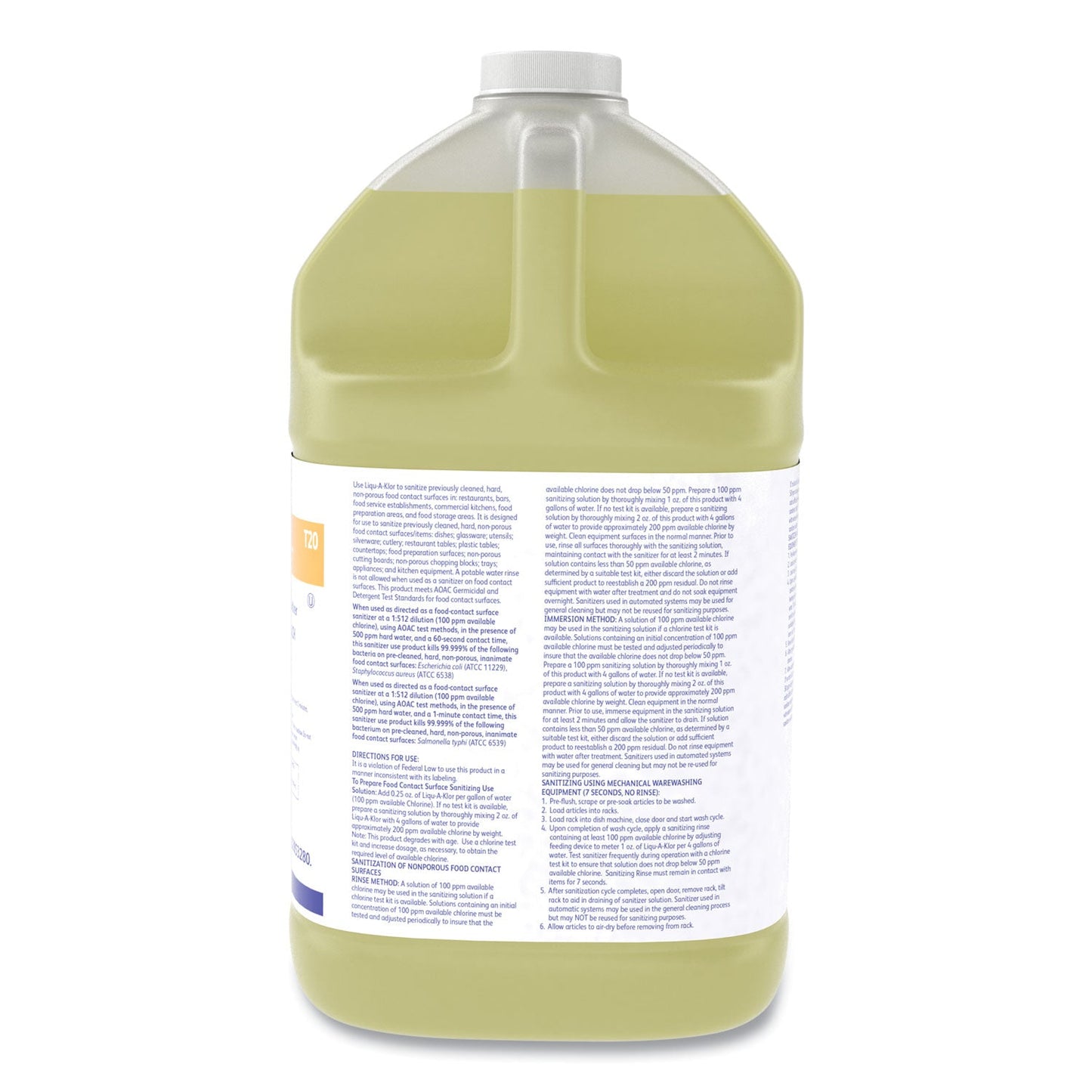Diversey Liqu-A-Klor Disinfectant/Sanitizer, 1 gal Bottle, 4/Carton
