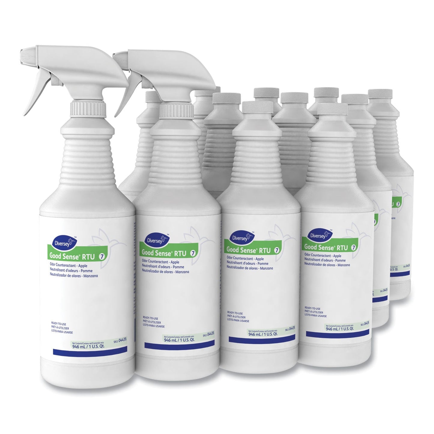 Diversey Good Sense RTU Liquid Odor Counteractant, Apple Scent, 32 oz Spray Bottle