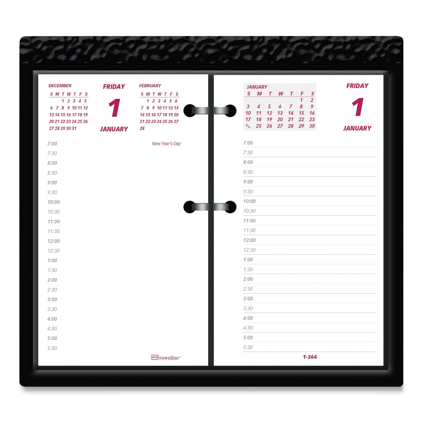 Brownline Daily Calendar Pad Refill, 6 x 3.5, White/Burgundy/Gray Sheets, 2023