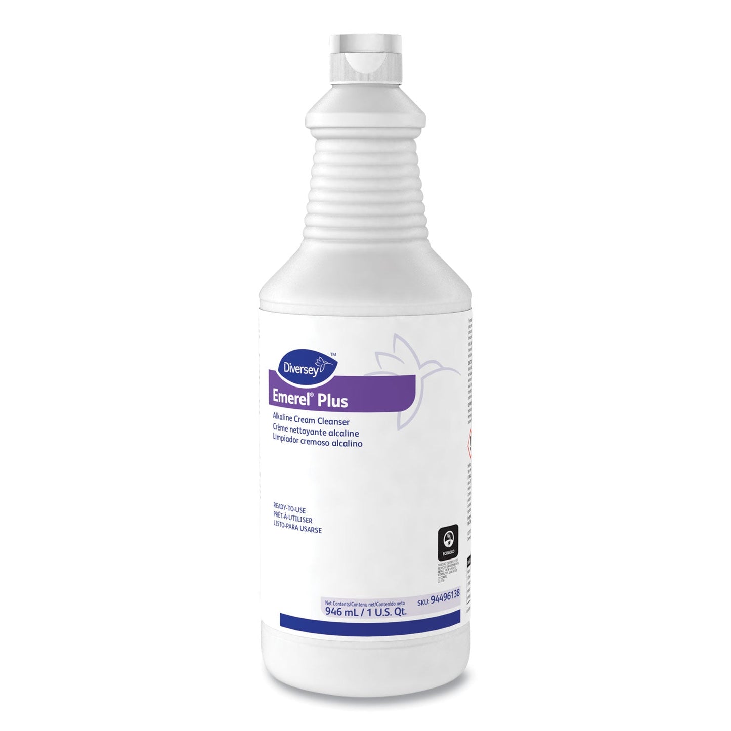 Diversey Emerel Plus Cream Cleanser, Odorless, 32 oz Squeeze Bottle, 12/Carton