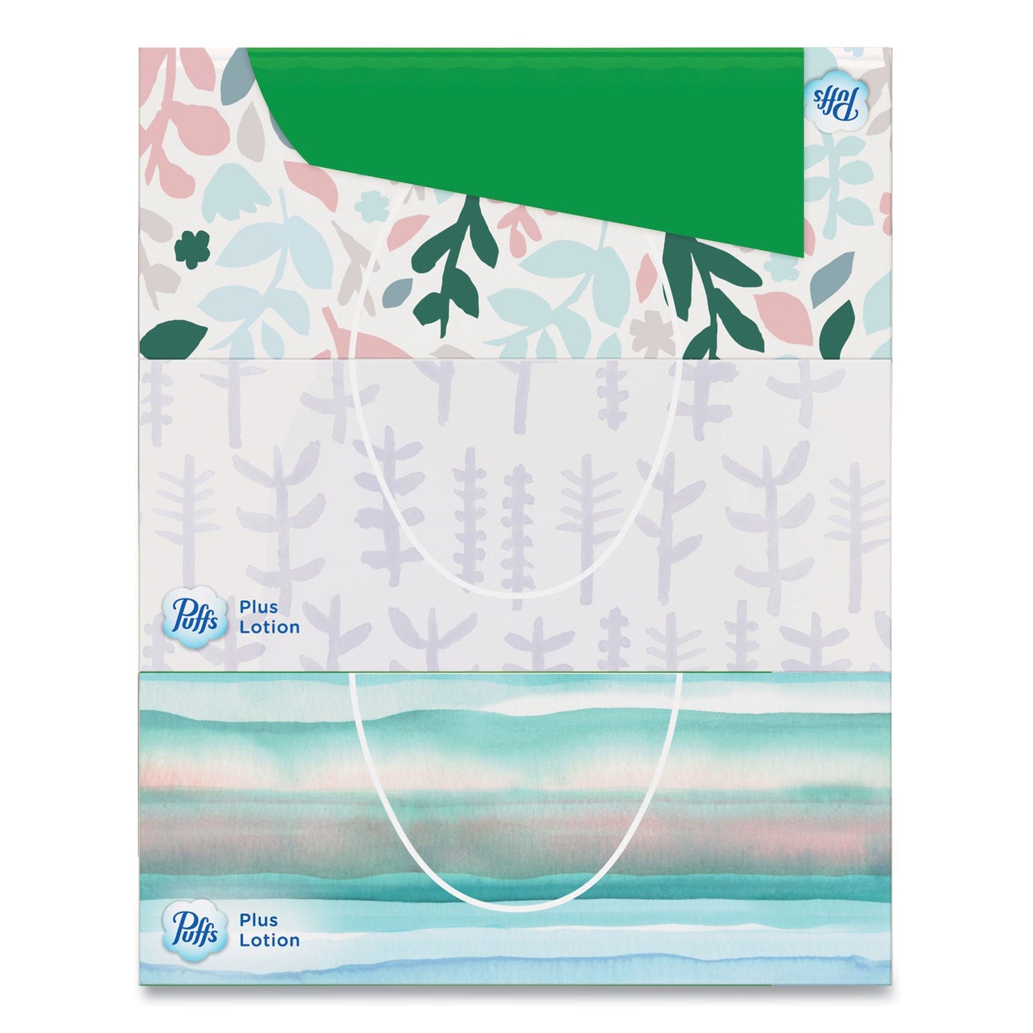 Puffs Plus Lotion Facial Tissue, 2-Ply, White, 124/Box, 3 Box/Pack, 8 Packs/Carton
