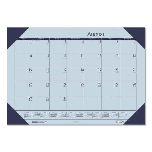 House of Doolittle EcoTones Recycled Academic Desk Pad Calendar, 18.5 x 13, Orchid Sheets, Cordovan Corners, 12-Month (Aug-July): 2022-2023