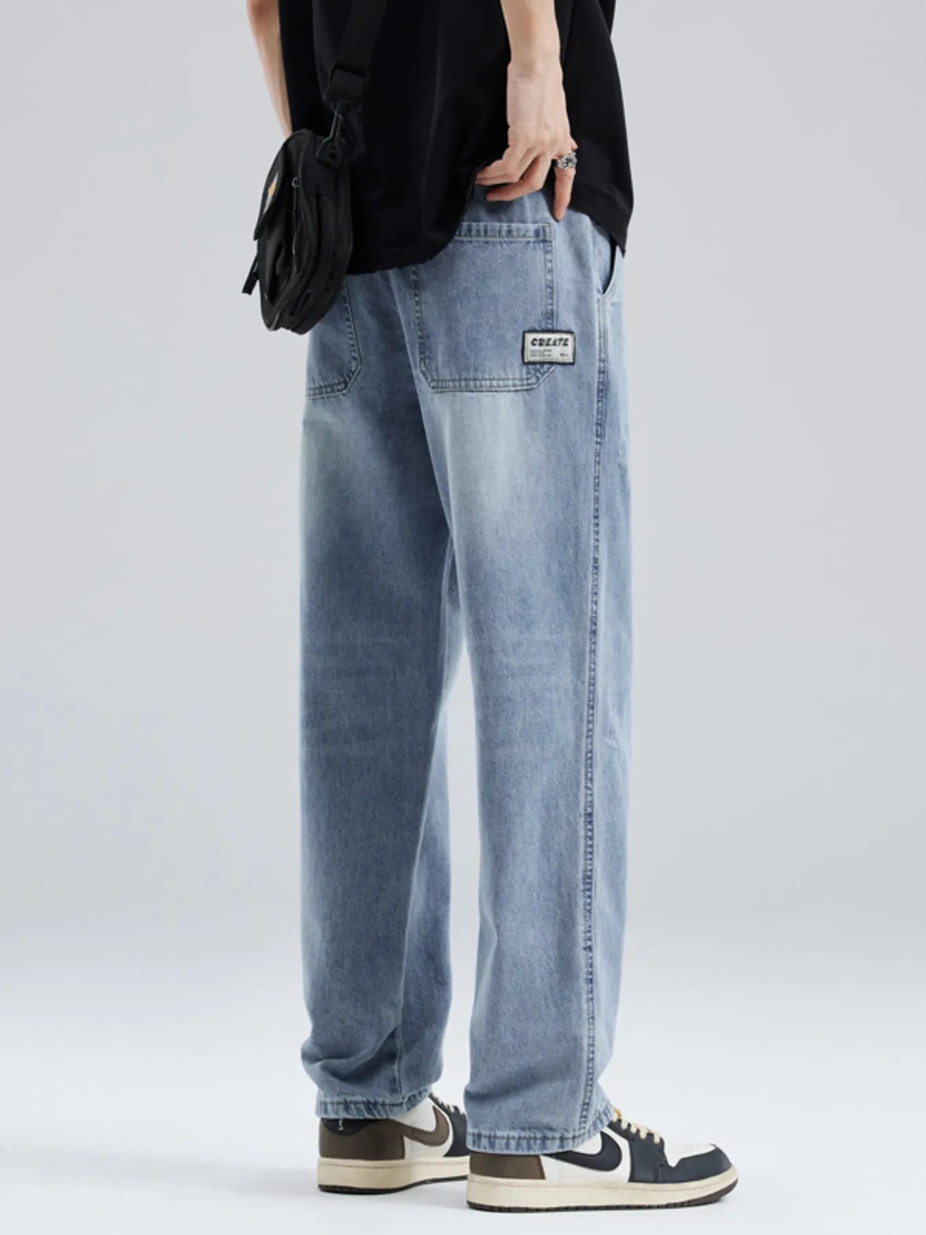 Men's Full Size Wash Relaxed Fit Jeans Plus Size